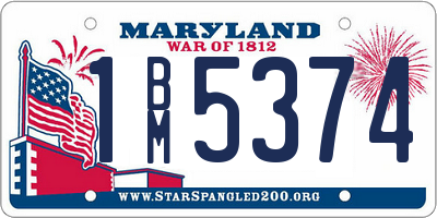 MD license plate 1BM5374