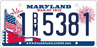 MD license plate 1BM5381