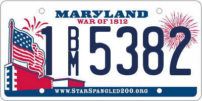 MD license plate 1BM5382