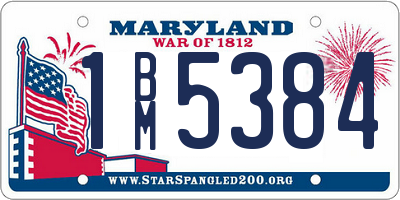 MD license plate 1BM5384
