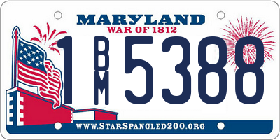 MD license plate 1BM5388