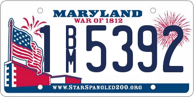 MD license plate 1BM5392