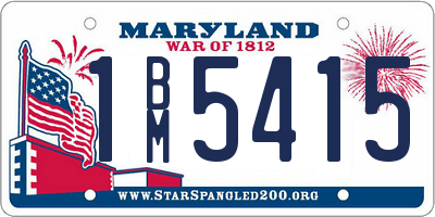 MD license plate 1BM5415