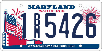 MD license plate 1BM5426