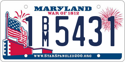 MD license plate 1BM5431