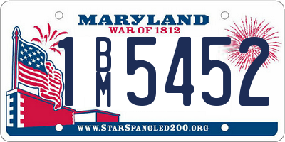 MD license plate 1BM5452