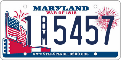 MD license plate 1BM5457