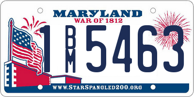 MD license plate 1BM5463