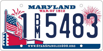 MD license plate 1BM5483