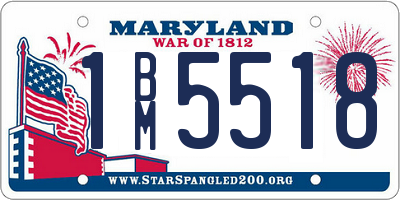 MD license plate 1BM5518