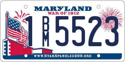 MD license plate 1BM5523
