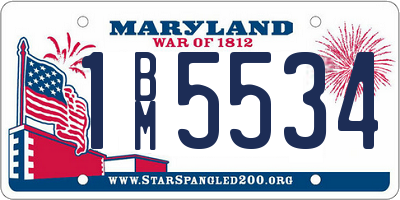 MD license plate 1BM5534
