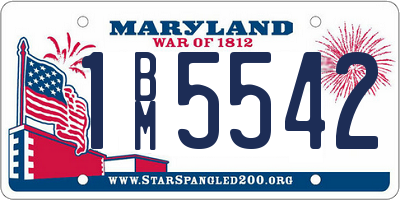 MD license plate 1BM5542