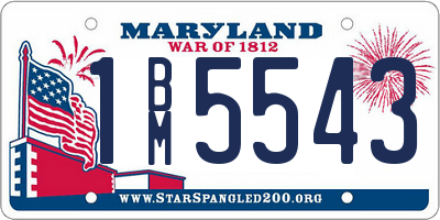MD license plate 1BM5543
