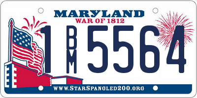 MD license plate 1BM5564