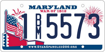 MD license plate 1BM5573