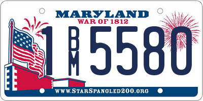 MD license plate 1BM5580