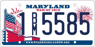 MD license plate 1BM5585