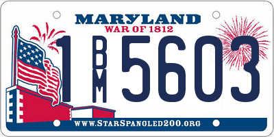 MD license plate 1BM5603