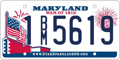 MD license plate 1BM5619