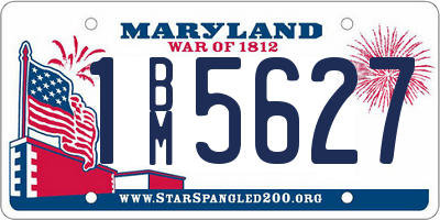 MD license plate 1BM5627