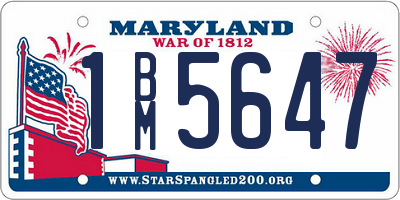 MD license plate 1BM5647