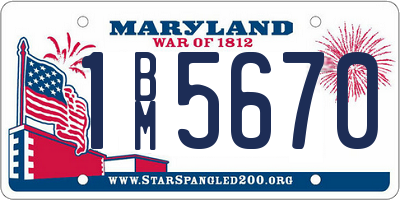 MD license plate 1BM5670