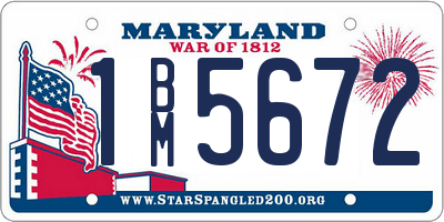 MD license plate 1BM5672