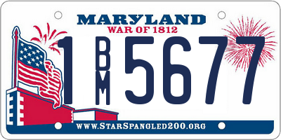 MD license plate 1BM5677