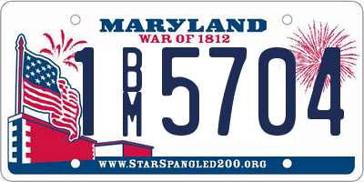 MD license plate 1BM5704