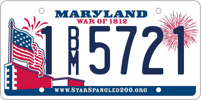 MD license plate 1BM5721