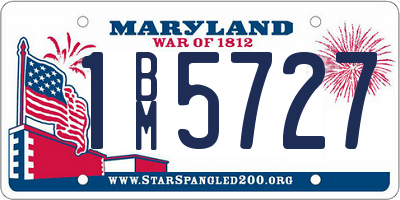MD license plate 1BM5727