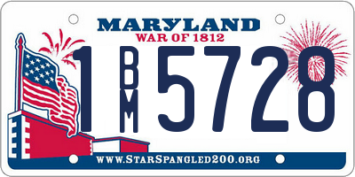 MD license plate 1BM5728