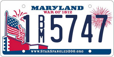 MD license plate 1BM5747