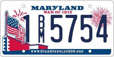MD license plate 1BM5754