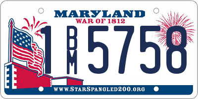 MD license plate 1BM5758