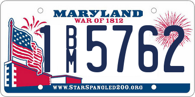 MD license plate 1BM5762