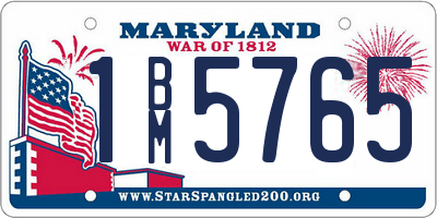 MD license plate 1BM5765