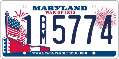MD license plate 1BM5774