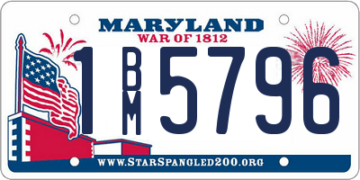 MD license plate 1BM5796