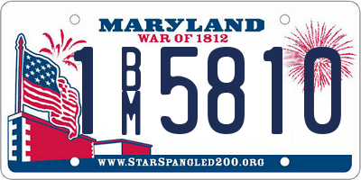 MD license plate 1BM5810