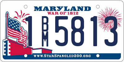 MD license plate 1BM5813