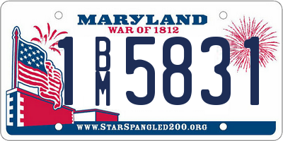 MD license plate 1BM5831