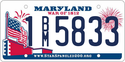 MD license plate 1BM5833