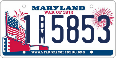 MD license plate 1BM5853