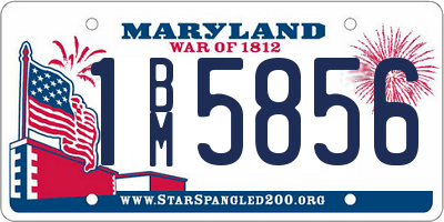 MD license plate 1BM5856