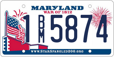 MD license plate 1BM5874