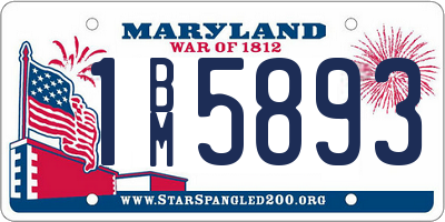 MD license plate 1BM5893