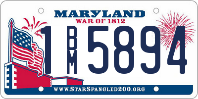 MD license plate 1BM5894