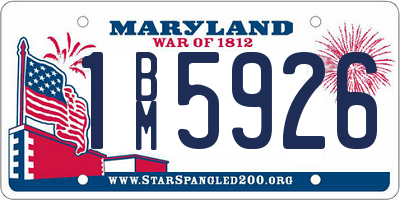 MD license plate 1BM5926